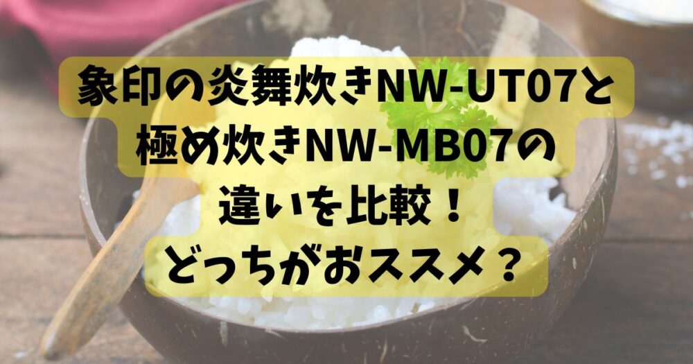 象印の炎舞炊きNW-UT07と極め炊きNW-MB07の違いを比較！どっちがおススメ？